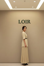 Robe Solange fluide à coupe droite et jupe plissée