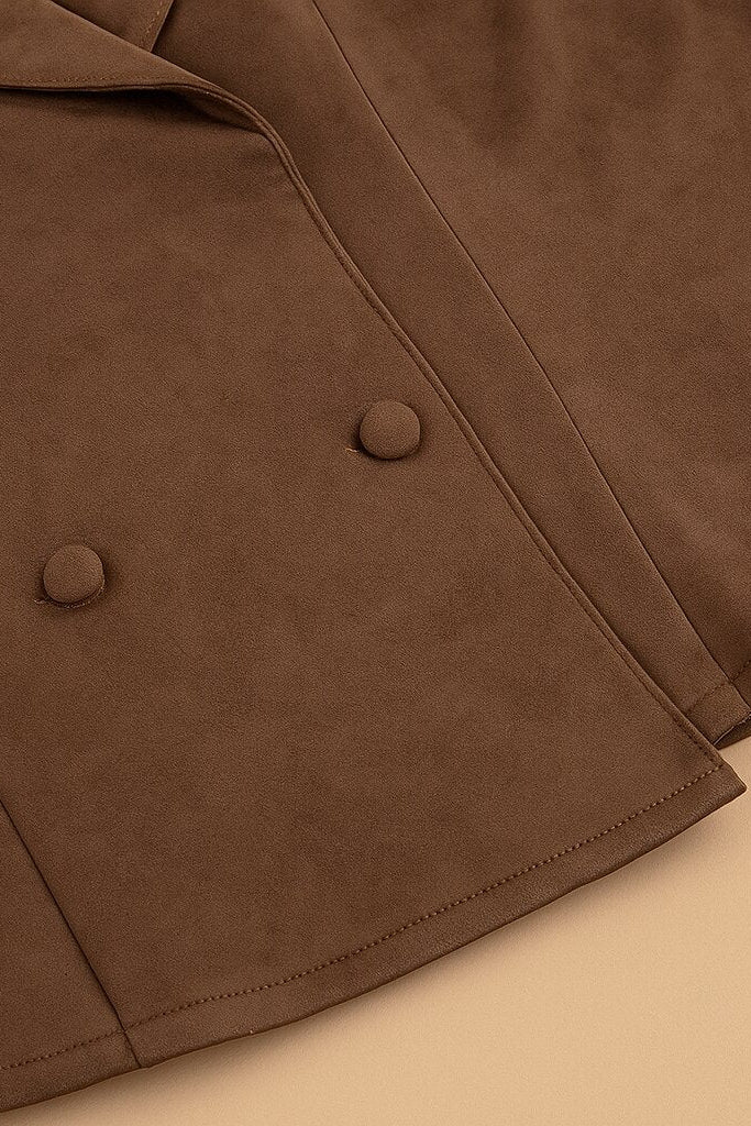 Manteau Daphné ceinturée en suède doux