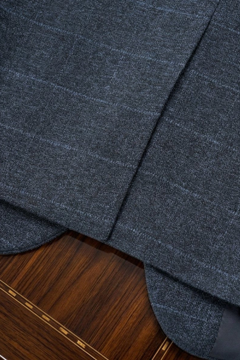 Costume Diplomate à Revers en Bleu à Carreaux Tailoring