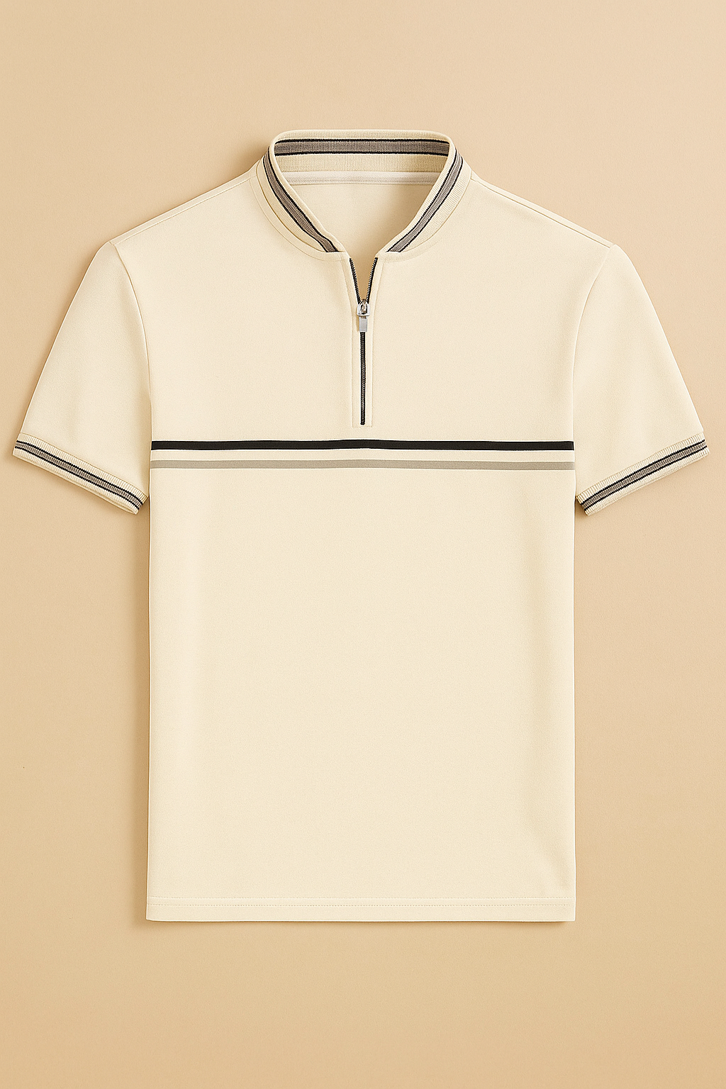 Camisa Polo Jules em poliéster com zíper