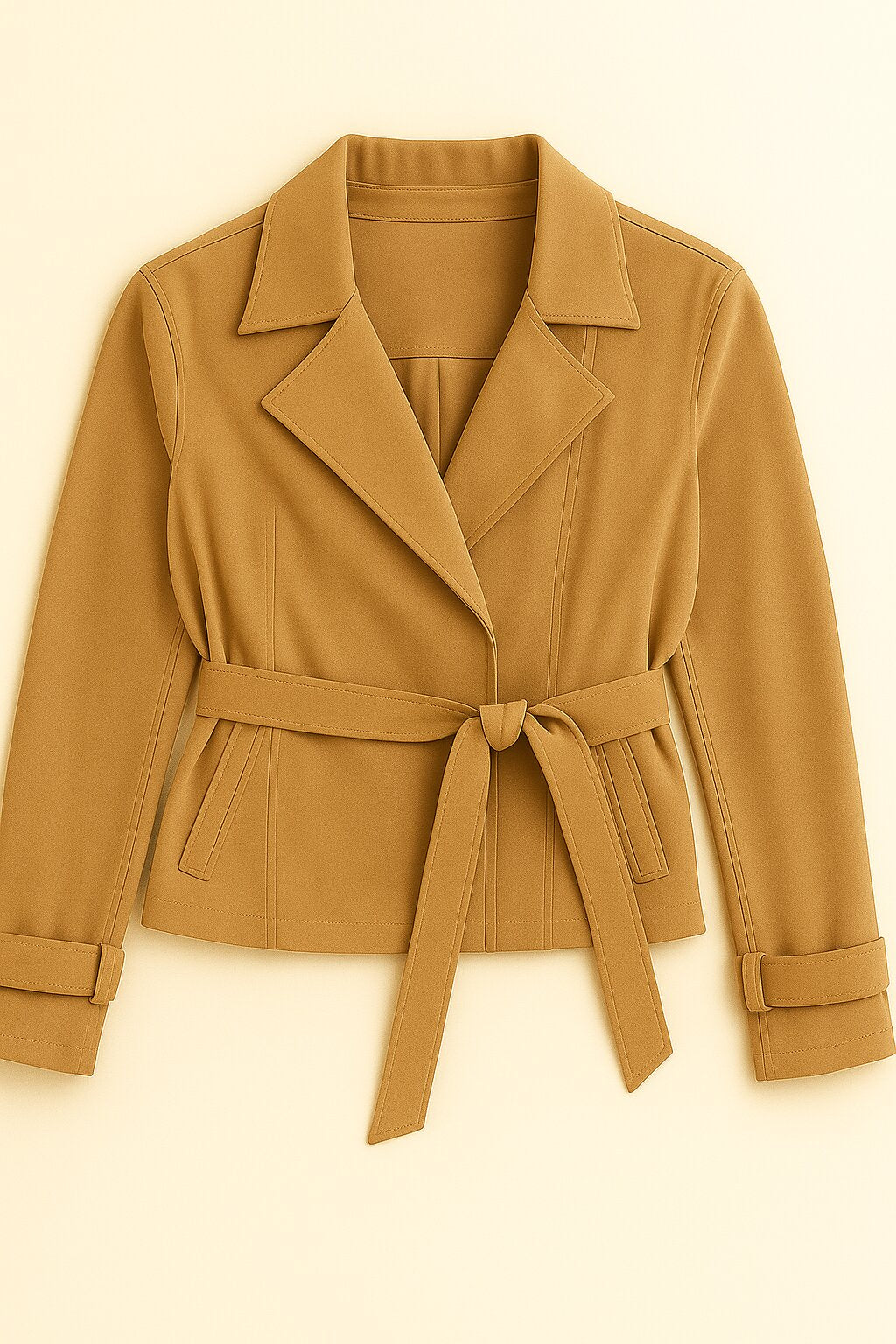 Manteau Daphné ceinturée en suède doux