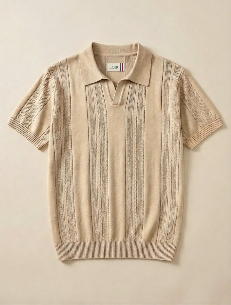 Chemise Polo Slim Maille Tricotée