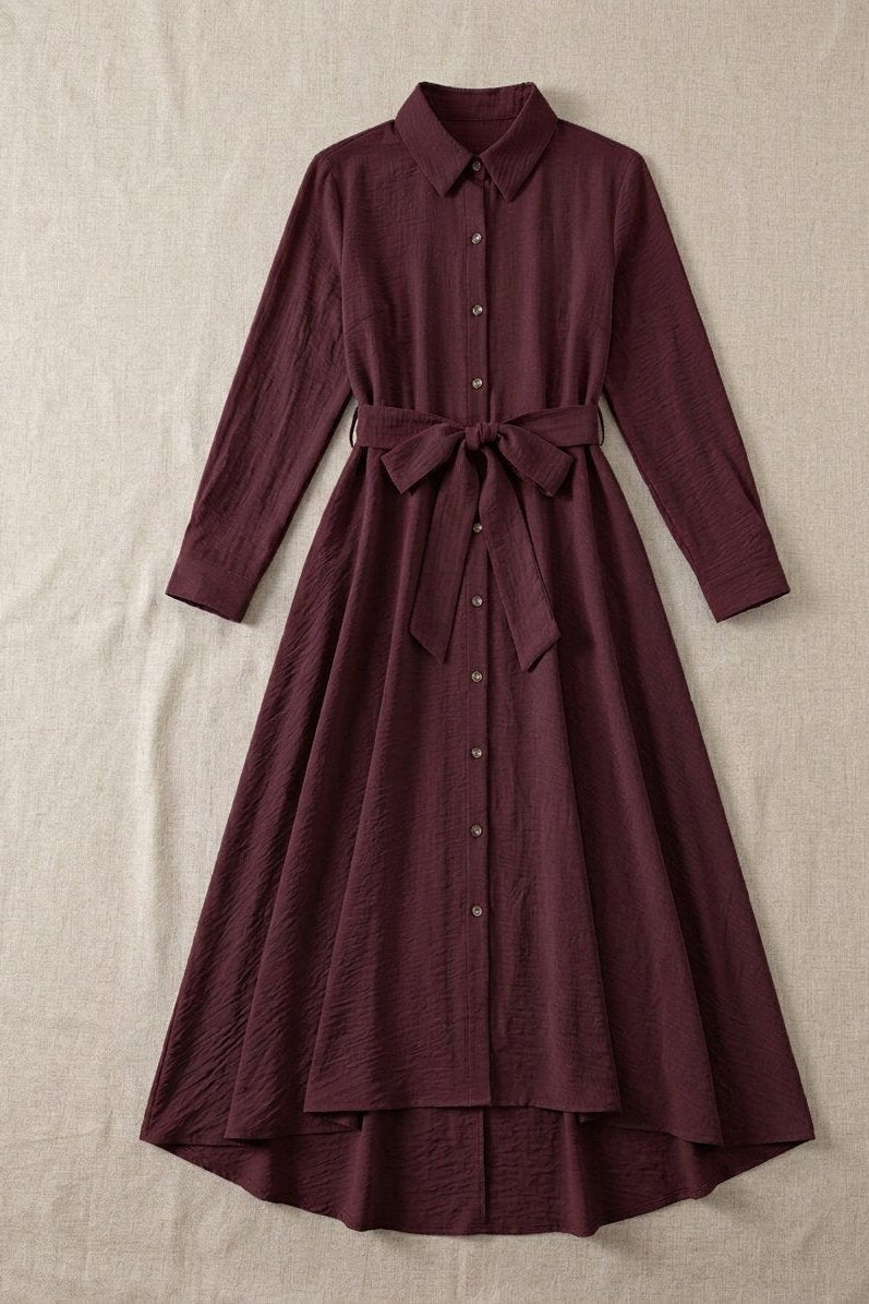 Robe Chemisier Manches Longues
