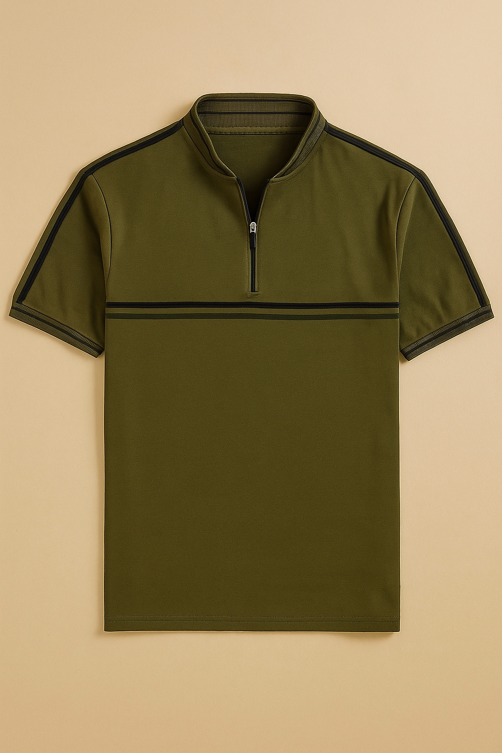 Camisa Polo Jules em poliéster com zíper