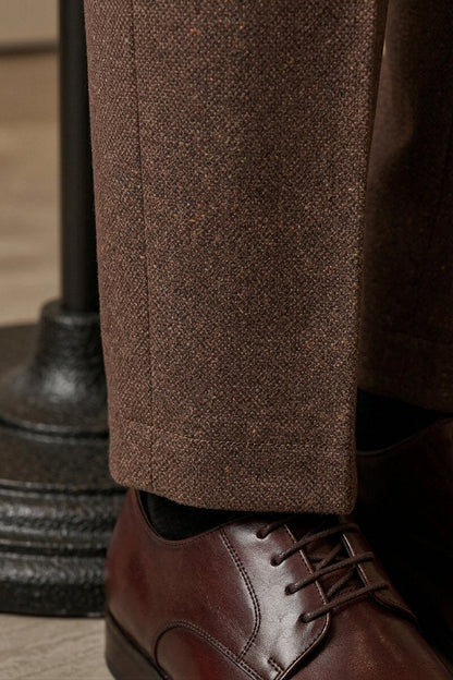 Costume Diplomate à Revers en Pointe Marron Tailoring