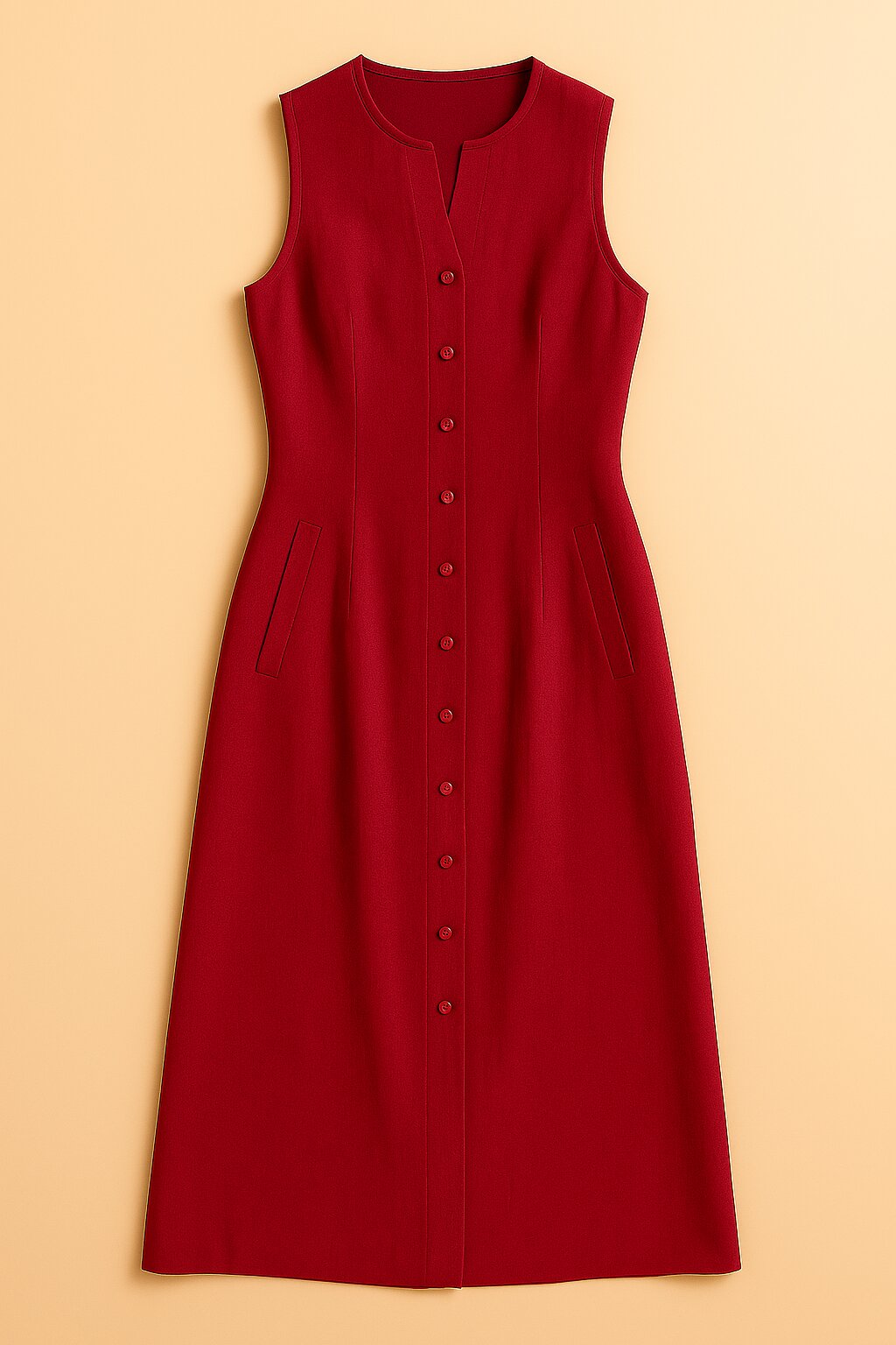 Robe Camille sans manches boutonnée en toile légère