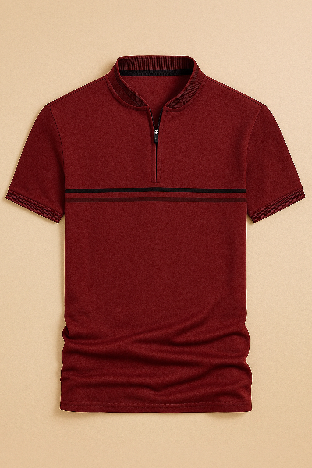 Camisa Polo Jules em poliéster com zíper