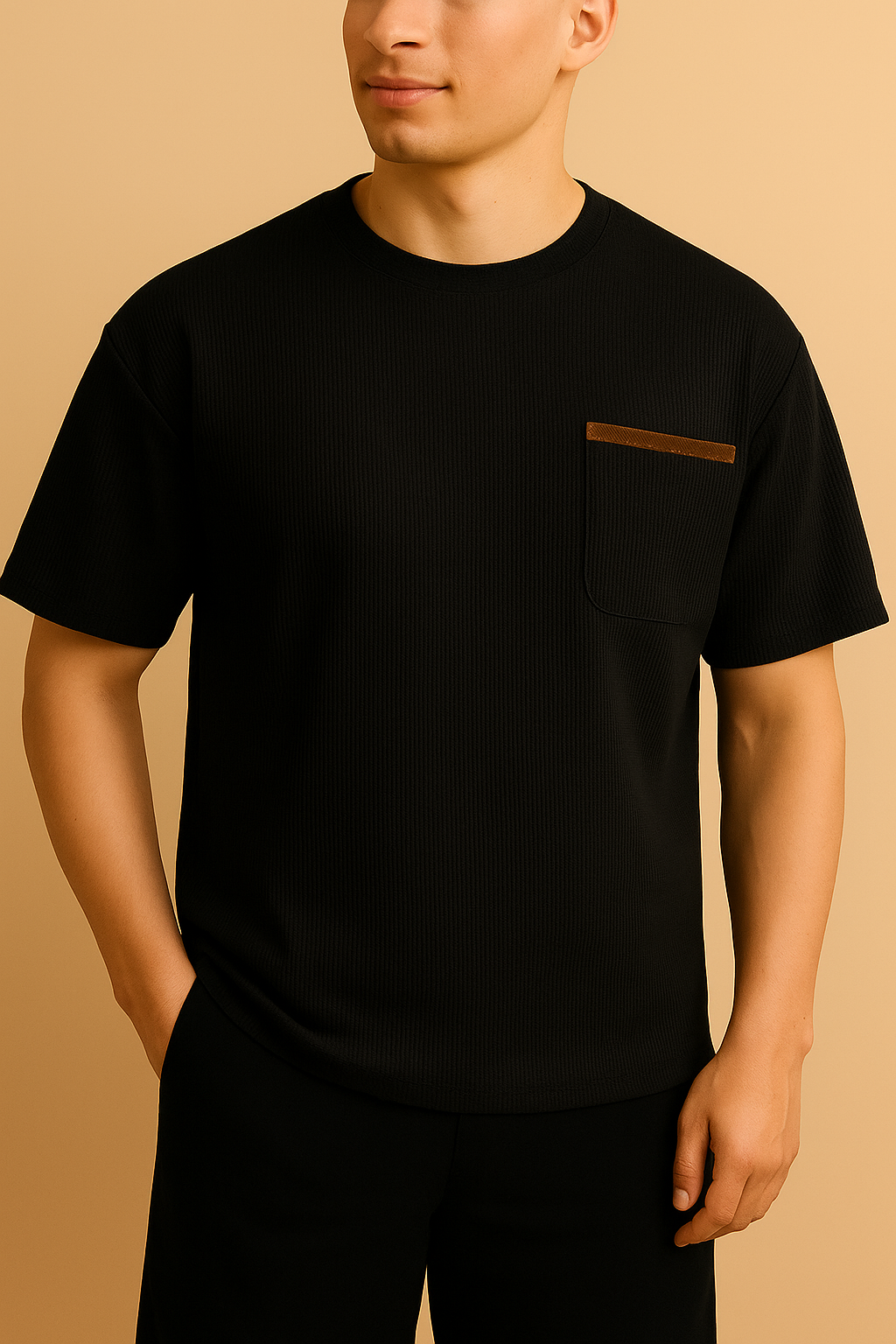 Camiseta Adrien em poliéster com bolso