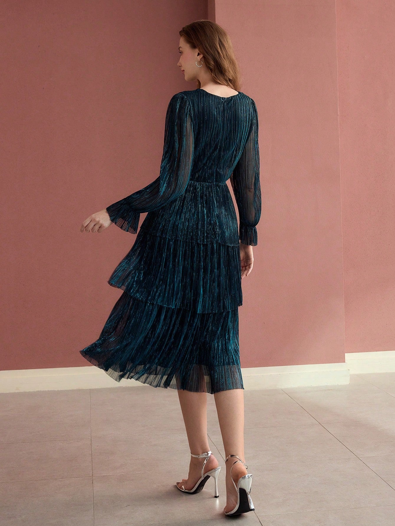 Robe Midi Cocktail à Twist Texturé