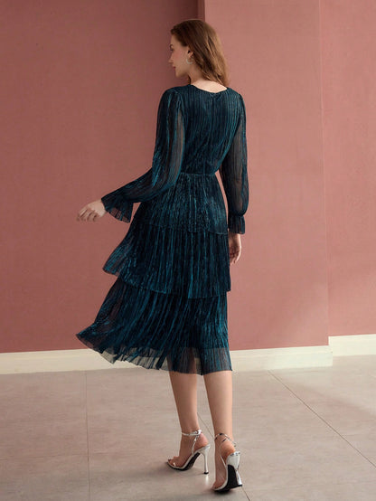 Robe Midi Cocktail à Twist Texturé