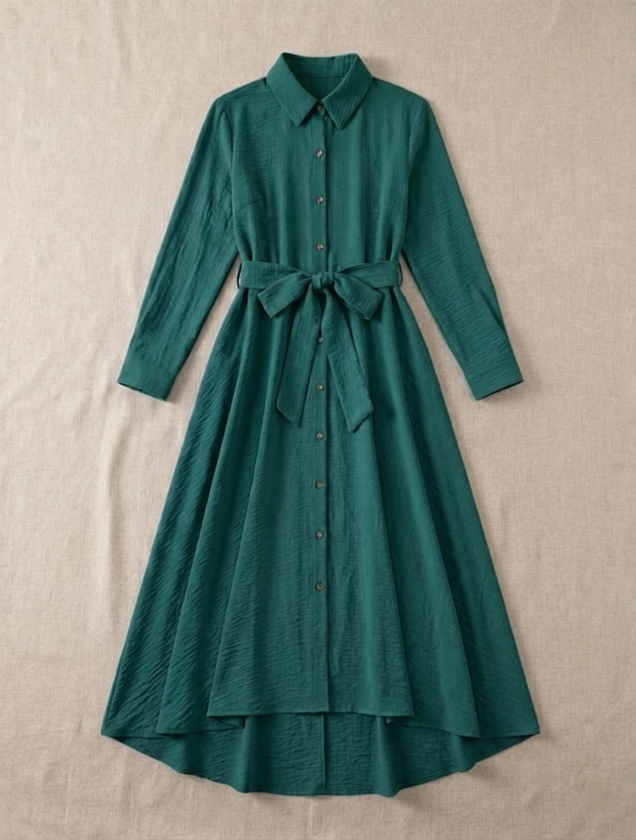 Robe Chemisier Manches Longues