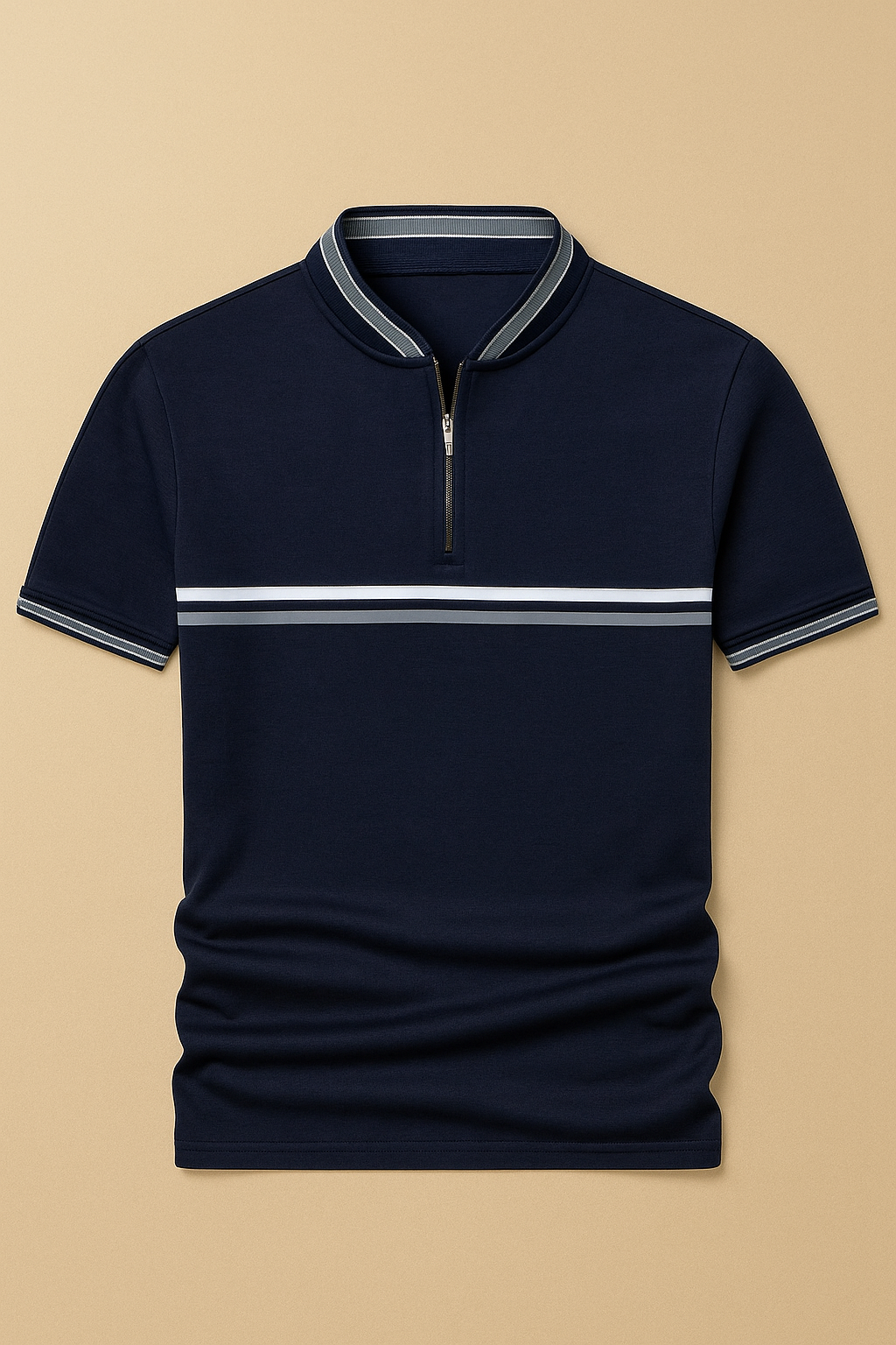 Camisa Polo Jules em poliéster com zíper