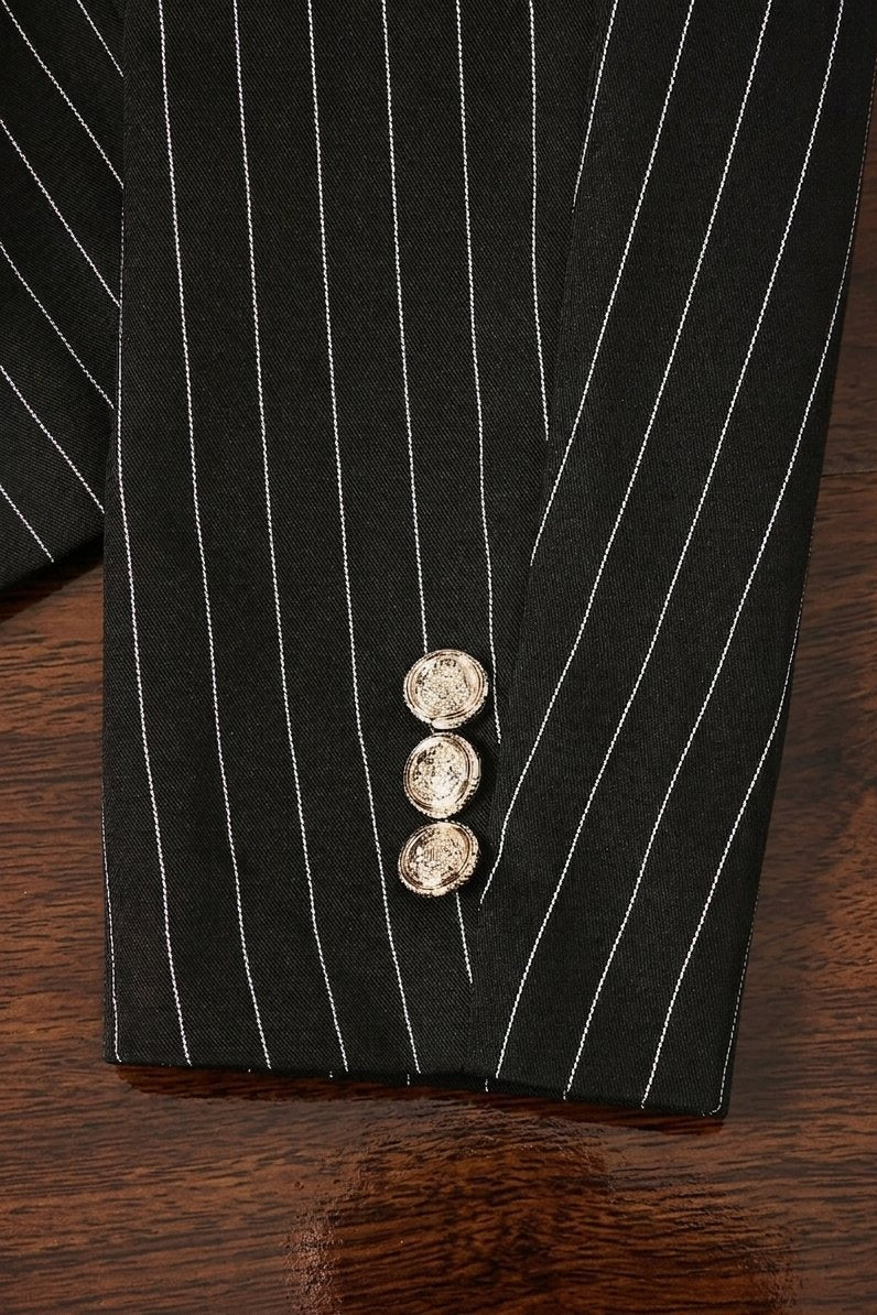 Ensemble Costume Revers Rayé
