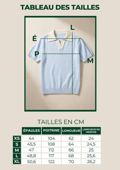 Chemise Polo à Col Contrasté Maille Knitted