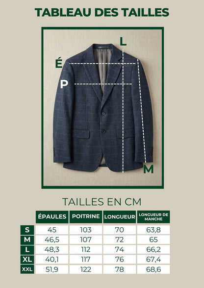 Costume Diplomate à Revers en Bleu à Carreaux Tailoring