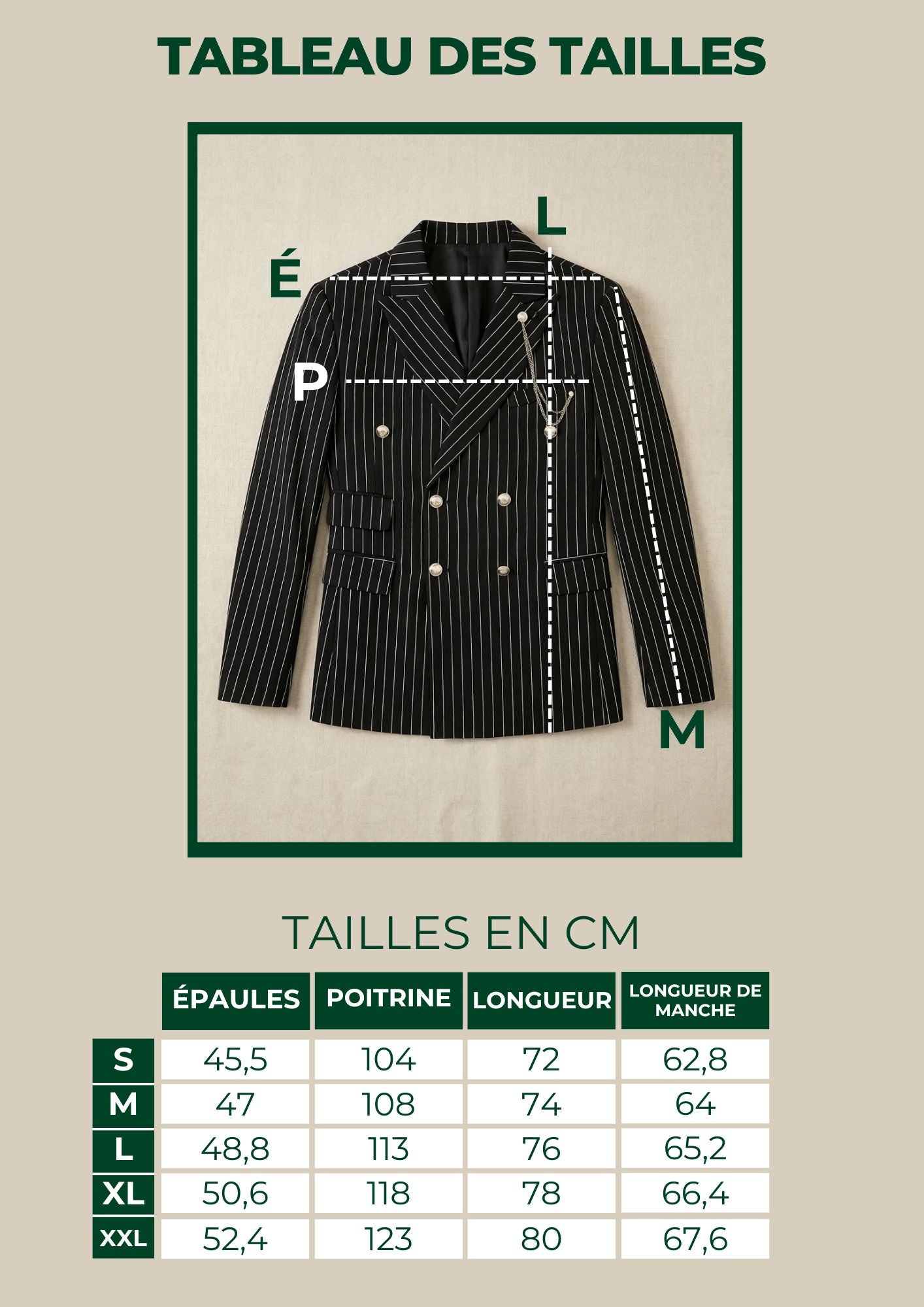 Ensemble Costume Revers Rayé