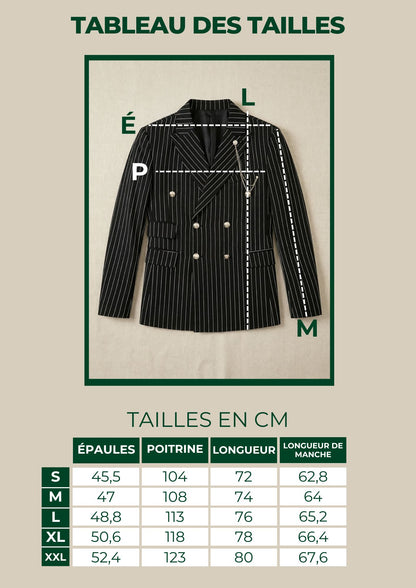 Ensemble Costume Revers Rayé