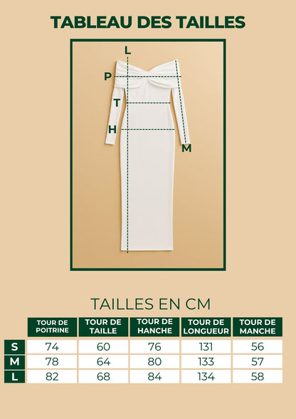 Robe Amara drapée à épaules dénudées et ligne sculptée