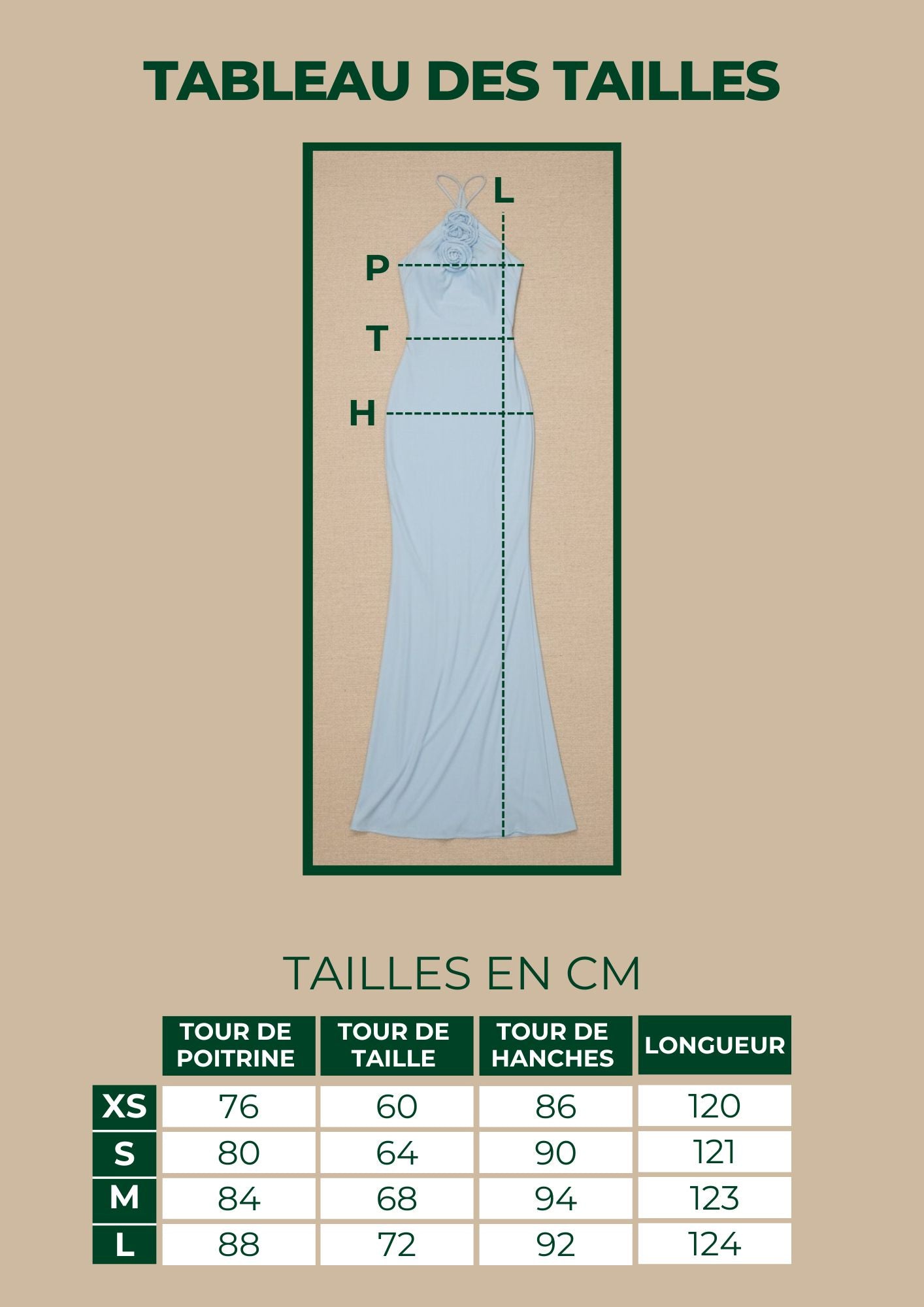 Robe Liora sirène à col montant et fleur brodée