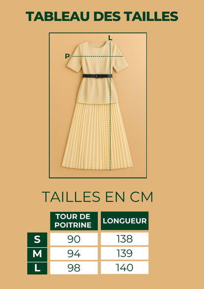 Robe Solange fluide à coupe droite et jupe plissée